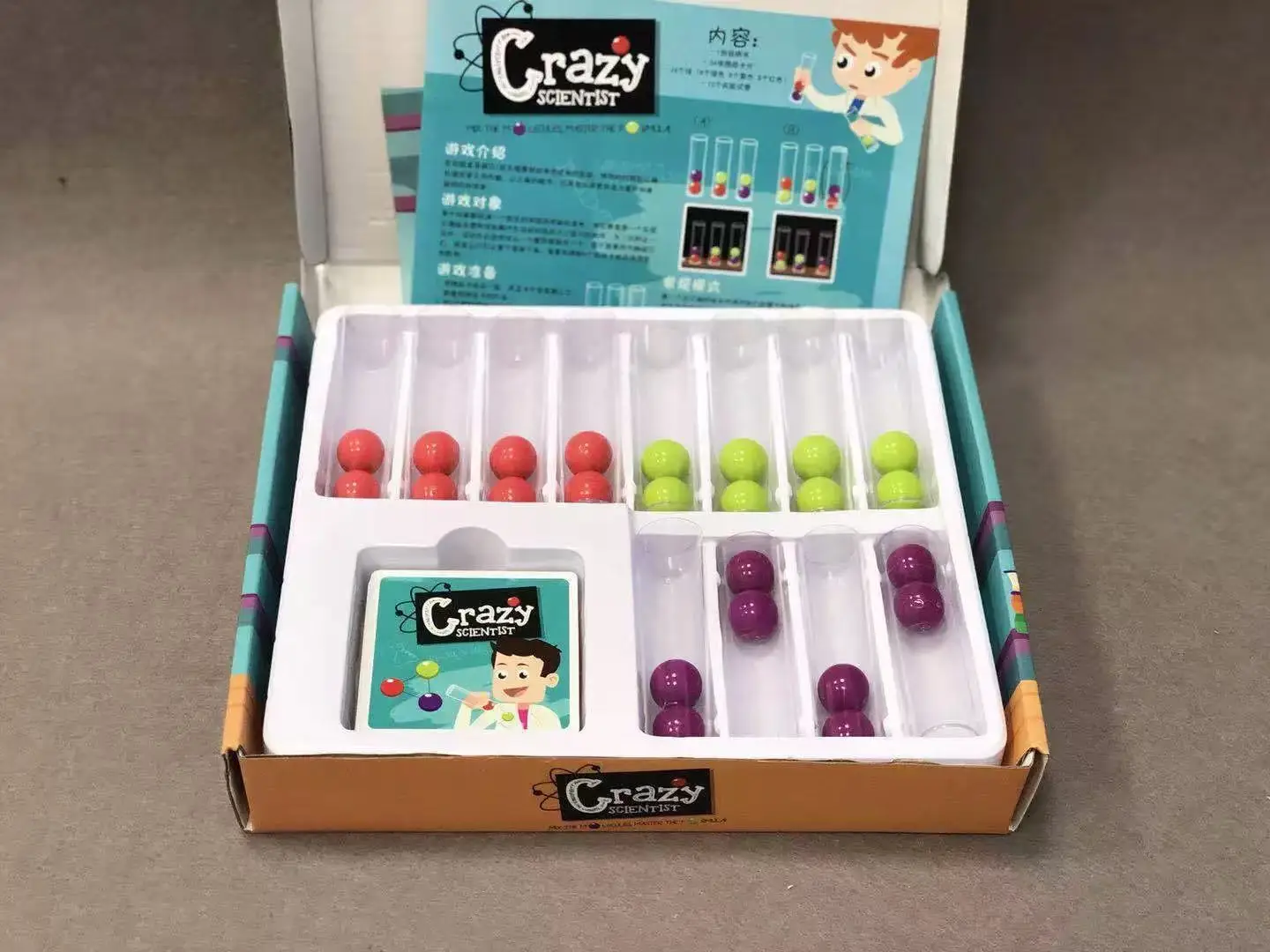 

Crazy Scientist Test Tube color ball cards Set toys Logical Thinking Game Board Game Educational interactive experimental toys