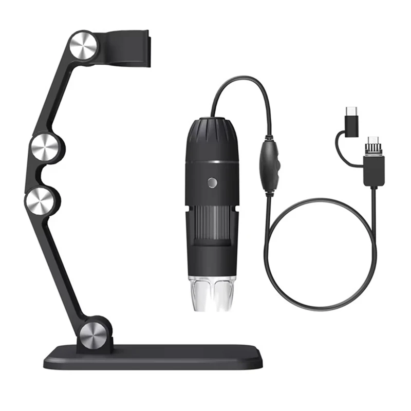 

ABJI-Digital Microscope Handheld USB HD Inspection Camera 50X-1600X With Stand 8 LED Portable Microscopes For PC Smartphone
