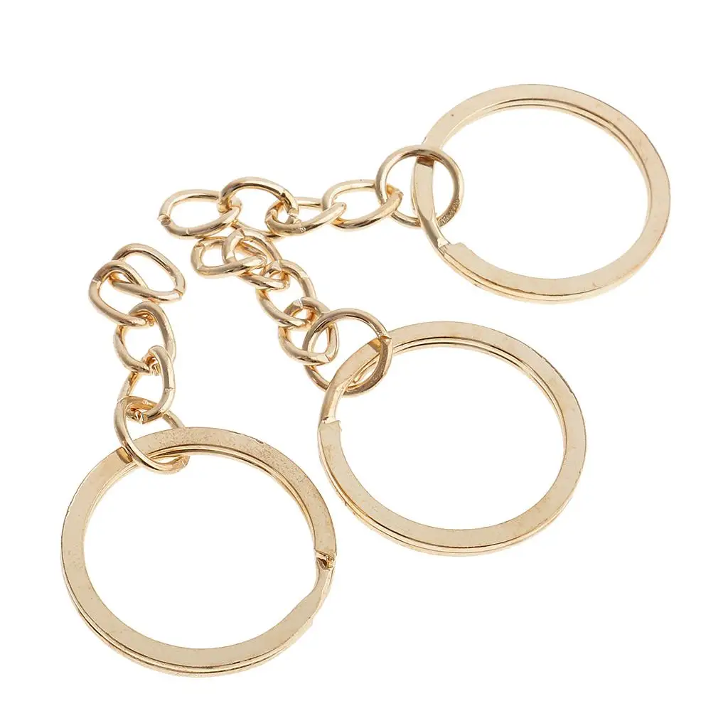 50 Pack Lots Split Keychain Rings with Chain And Jump Rings Bulk for Crafts And Jewelry Making Results (20mm)