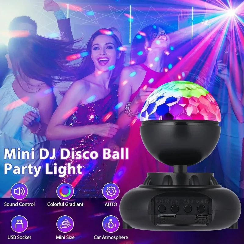 Bluetooth Ball Bounce Light Suitable for KTV Crystal Stage Atmosphere Light Projection Light Flash Colorful Rotating Ball Light