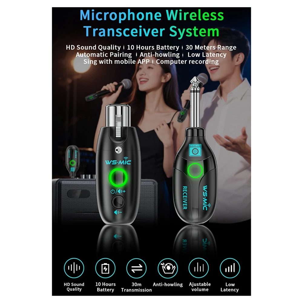 

【AA85】 Беспроводная система для гитары 2,4G, 4-канальный аудиопередатчик, приемник, беспроводная система для электрогитары, скрипки, орган