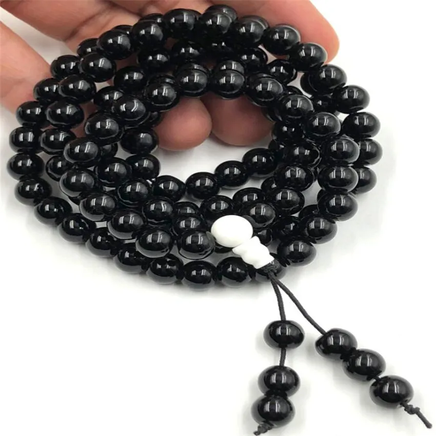 8mm Black Onyx Bracelet Gift Teens Chain Trendy Party  Eco-friendly Handmade Unique Prayer