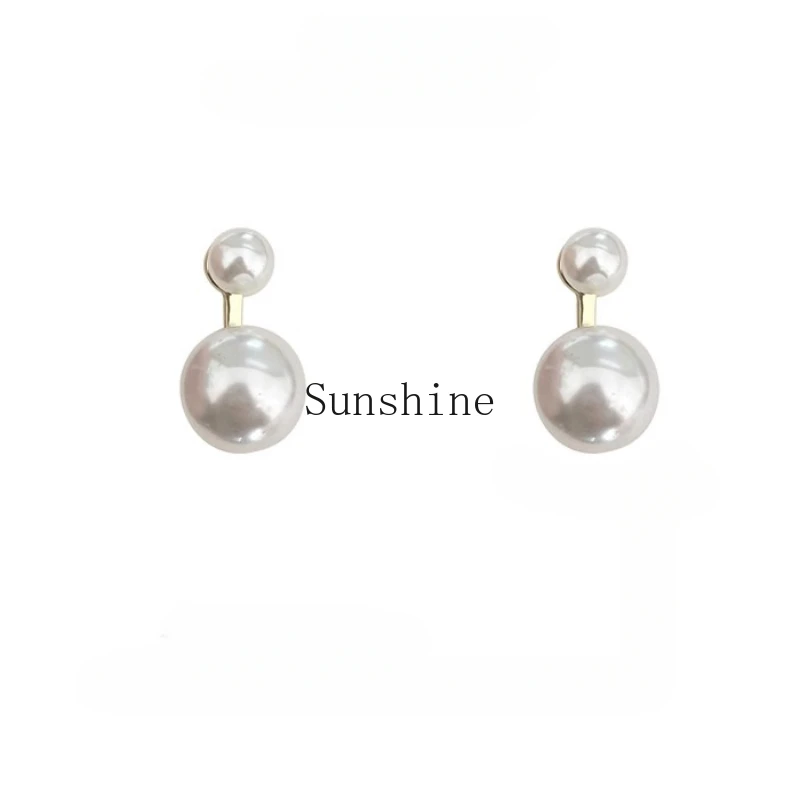 

Premium double-sided pearl earrings, unique niche design, cold wind earrings