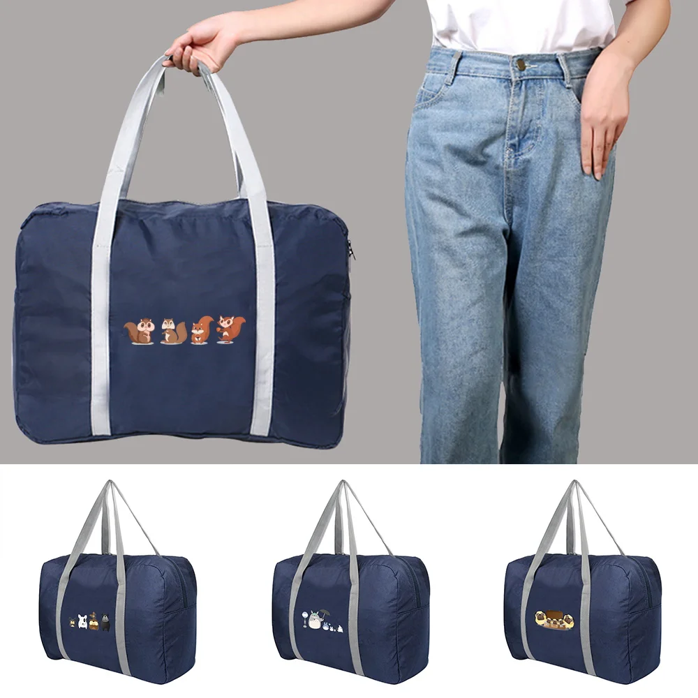 

2022 New Foldable Travel Bags Unisex Clothes Organizers Large Capacity Duffle Bag Cartoon Printed Women Handbags Men Travel Bag