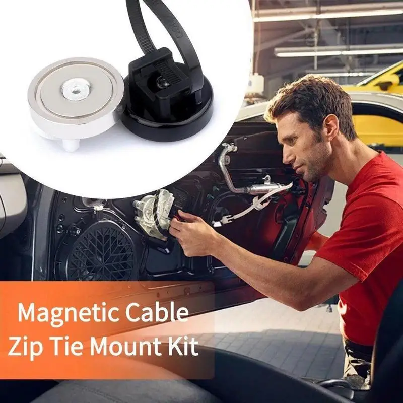 Cable Clips Magnetic Wire Management Clips Electrical Supplies Organizer With Nylon Zip Ties For Garages Workshops Toolbox