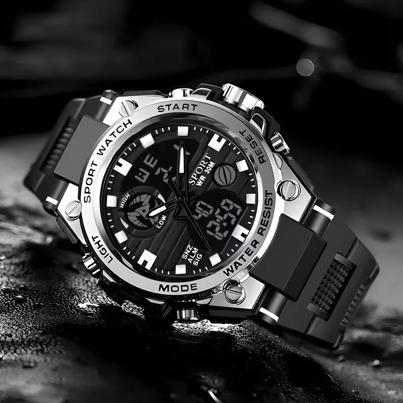 Multi functional luminous alarm clock for teenagers, high-end sports trend, men's and women's universal wristwatch