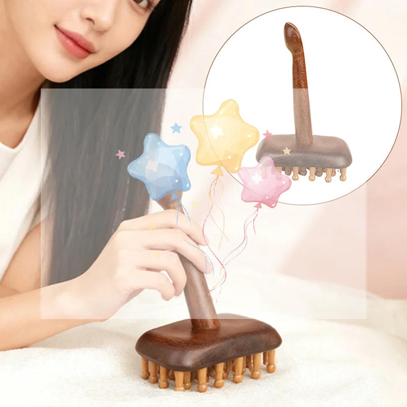 

1 Pcs Portable Sandalwood Gua Sha Massage Brush Head Neck Abdominal Leg Body Meridian Massager Wooden Therapy Massage Tools