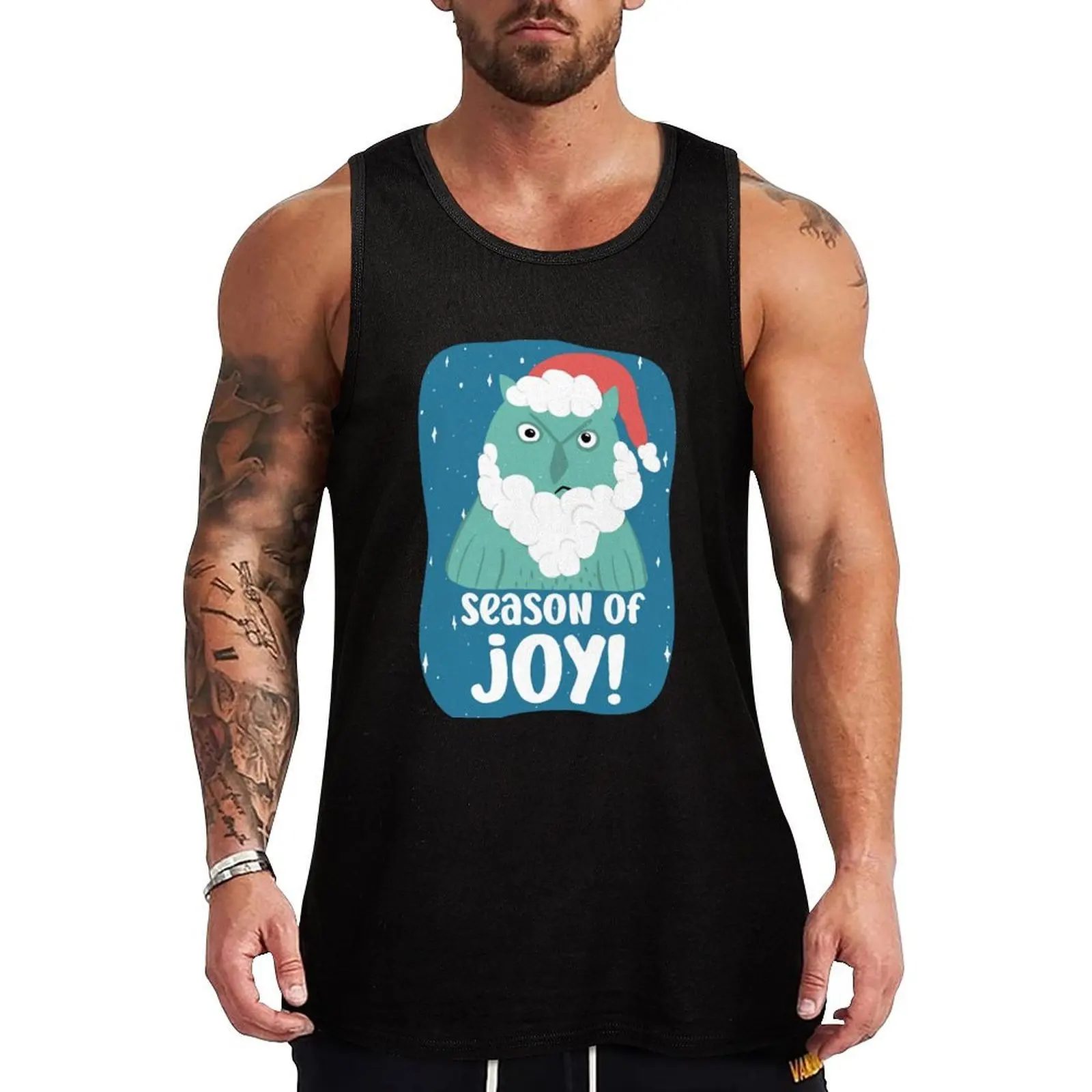 

Season of Joy (Grumpy Santa) - Owls Greetings collection - BGR Tank Top Short sleeve t shirt gym sleeveless jackets
