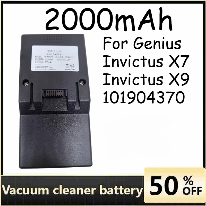 

For Genius Invictus X7 Invictus X9 101904370 2000mAh Long-life Large Capacity Handheld Vacuum Cleaner Lithium Battery