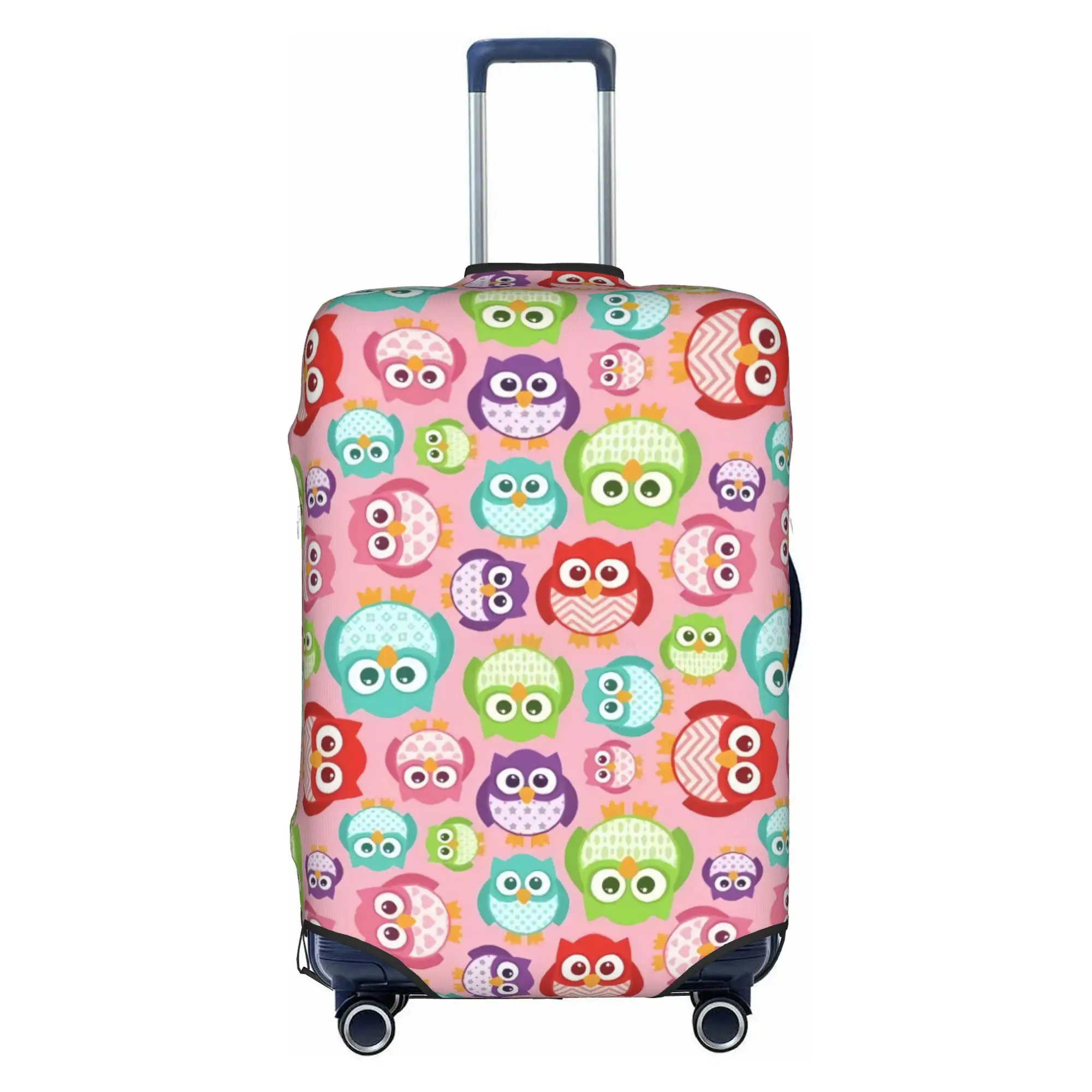 Funny Funny Colourful Creative Owl Printed  Luggage Cover Protector Elastic  Travel Suitcase Covers