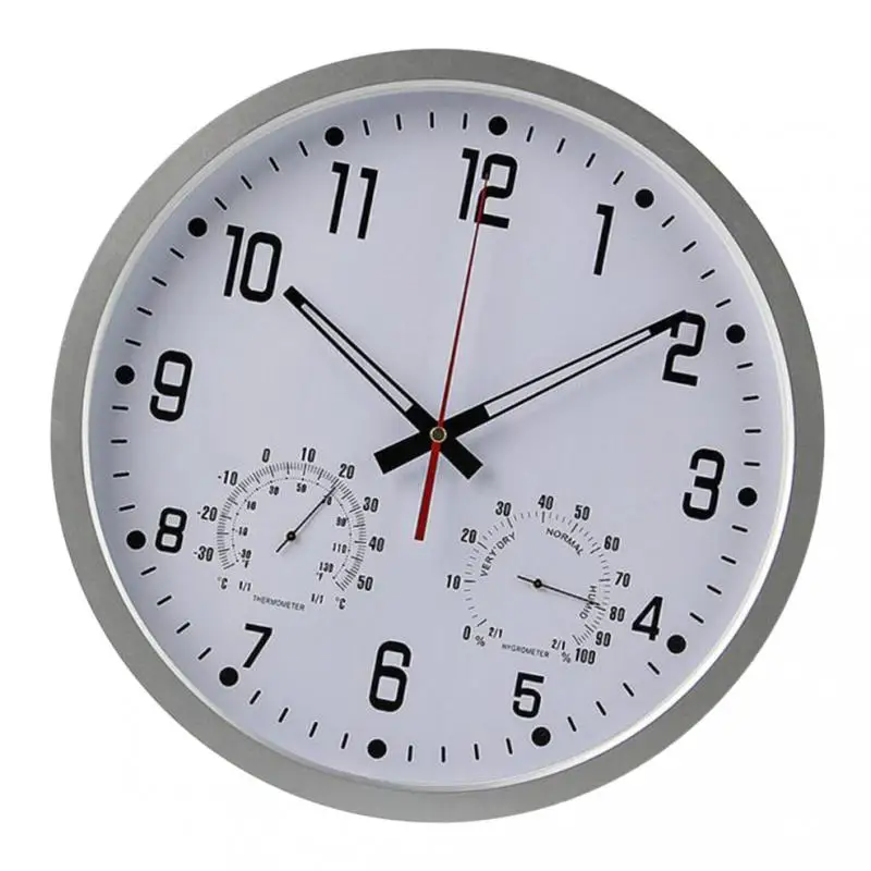 Round Humidity Thermometer Round Wall Clock Thermometer 35cm Easy