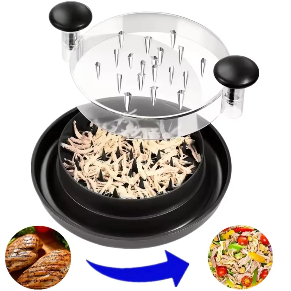 Visible Lid Chicken Shredder Tool Meat Breast Shredding Shredding Chicken Meat Grinder Rotating Kitchen Tool