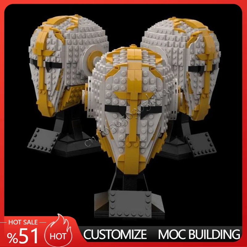

504PCS Star Plan MOC Helmet Custom Garde du temple Helmet Collection MOC Model Build Block Architecture Education Birthday Gift