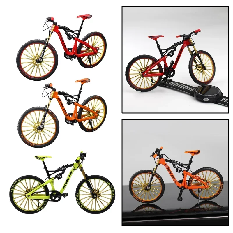 1:10 Mini modello di bicicletta in lega giocattolo Finger Mountain Bike Pocket Diecast simulazione metallo Racing divertenti giocattoli da collezione per bambini