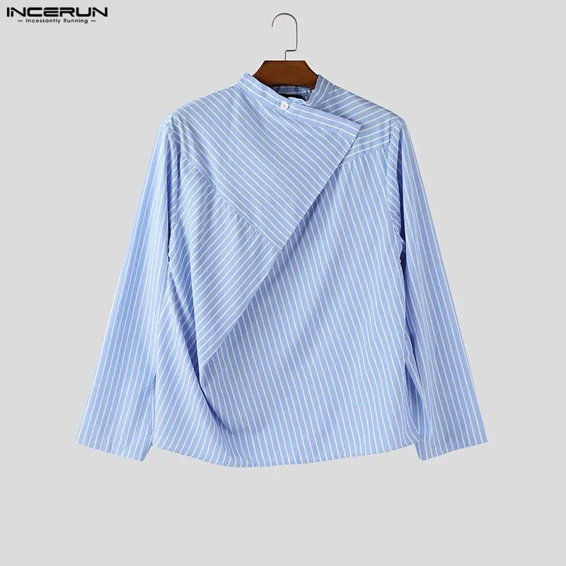 

INCERUN Men's Striped Shirts Long Sleeve Oversize Streetwear Menswear Clothing Tops 2026 Fashion Casual Shirts For Man Camisa