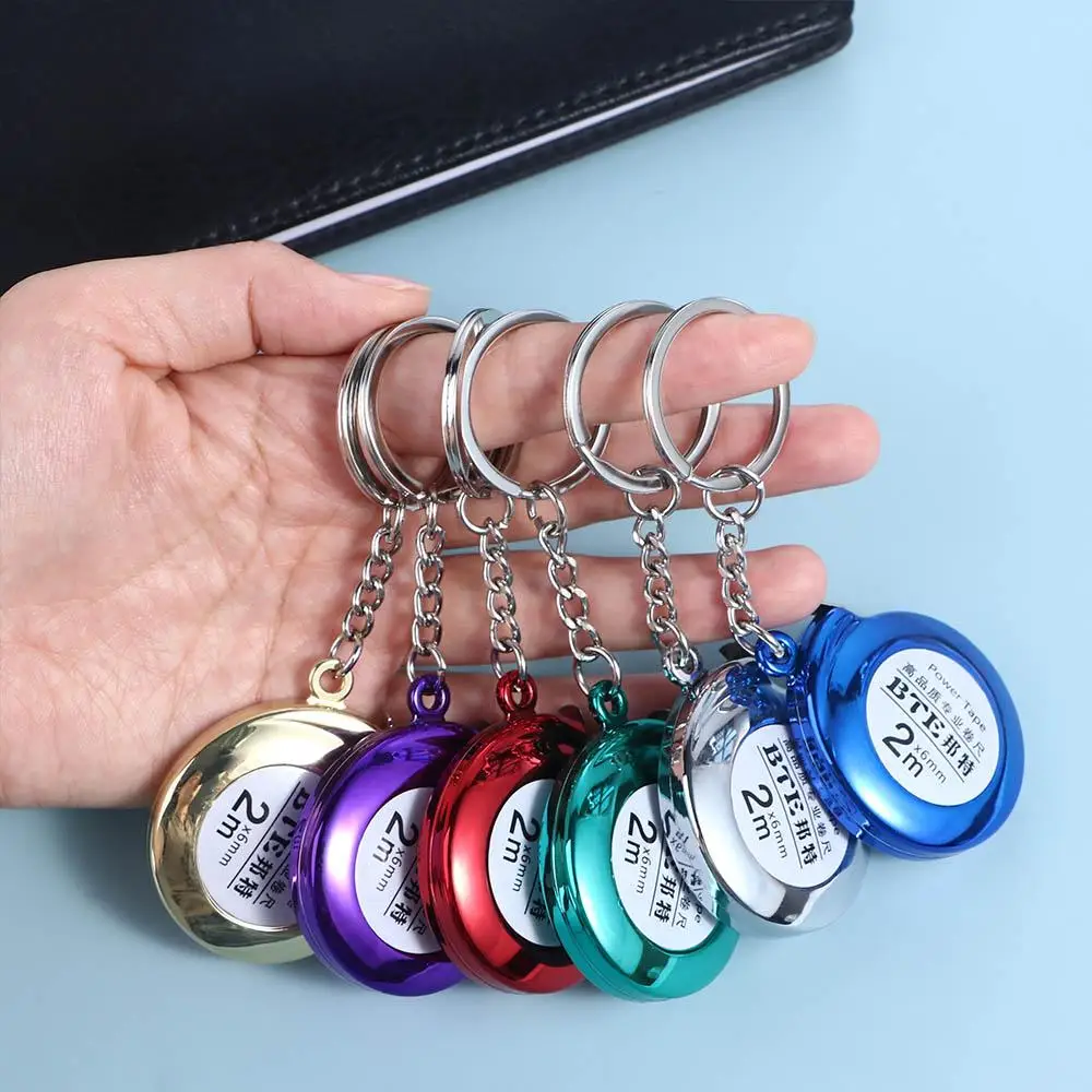 Gift Roulette Retractable Ruler Mini Delicate Keychain Tape Multipurpose Keychain Steel Tape Measure Ruler