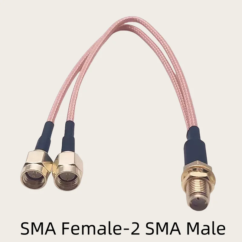 SMA ذكر أنثى الجوز إلى 2X SMA ذكر التوصيل Y نوع الفاصل الموحد ضفيرة كابل RG316 لجهاز توجيه واي فاي