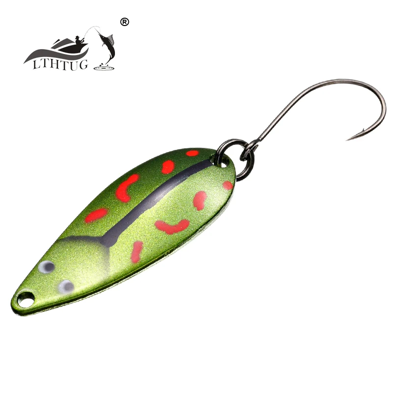 LTHTUG Natural Trout Copper Metal Spoon Fishing Lures 35mm 4.4g Artificial Bait Brass Spin Stream Lure For Perch Trout Chub SP43