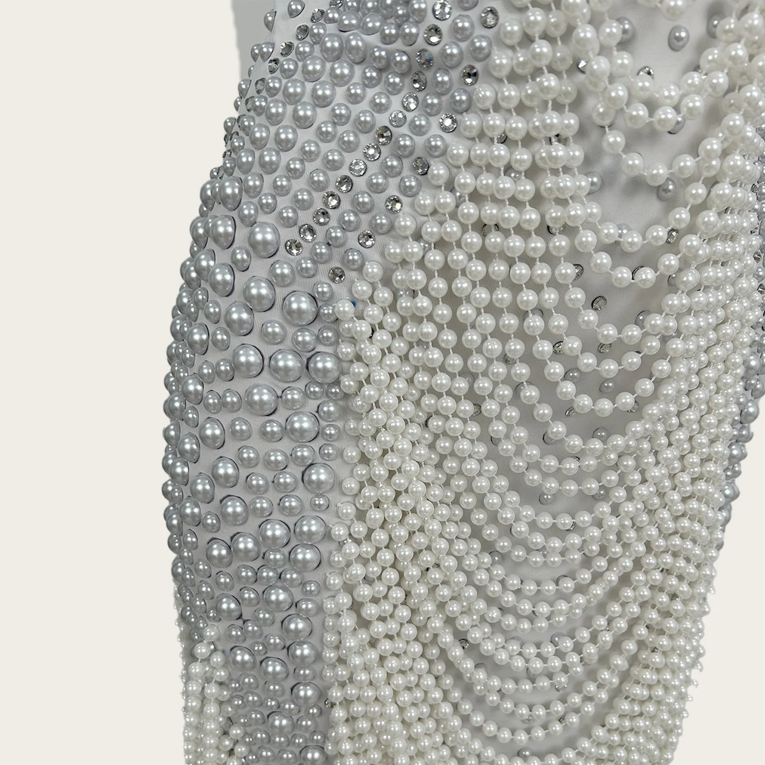 Luxury High-end Sexy Women Couture Sparkly Rhinestone Pearls Tight Fitting Mini Dress Birthday Celebrate Party Prom Outfit Yudu