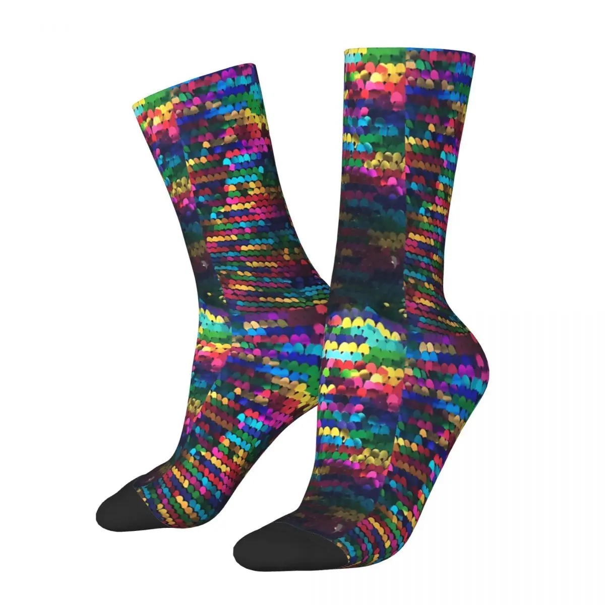 Rainbow Sequins Socks Male Mens Women Winter Stockings Hip Hop