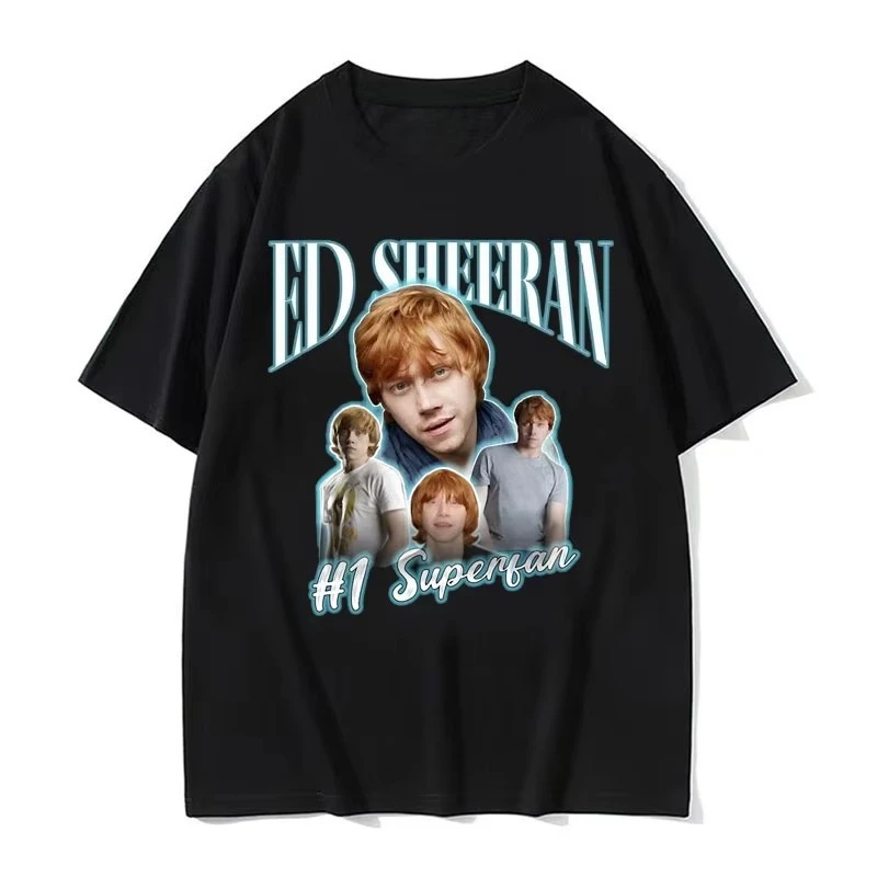 

Funny Ed Sheeran Number One Superfan Meme T Shirt Men Fashion Retro Short Sleeve T-shirt Unisex Gothic Casual Cotton Tshirt