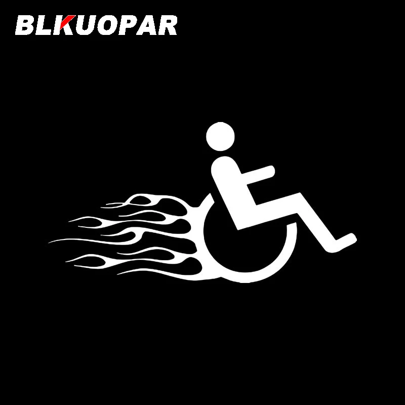 BLKUOPAR Fire Wheelchair Funny Car Stickers Vinyl Personality Decal Occlusion Scratch Sunscreen Windows Helmet  Car Accessories