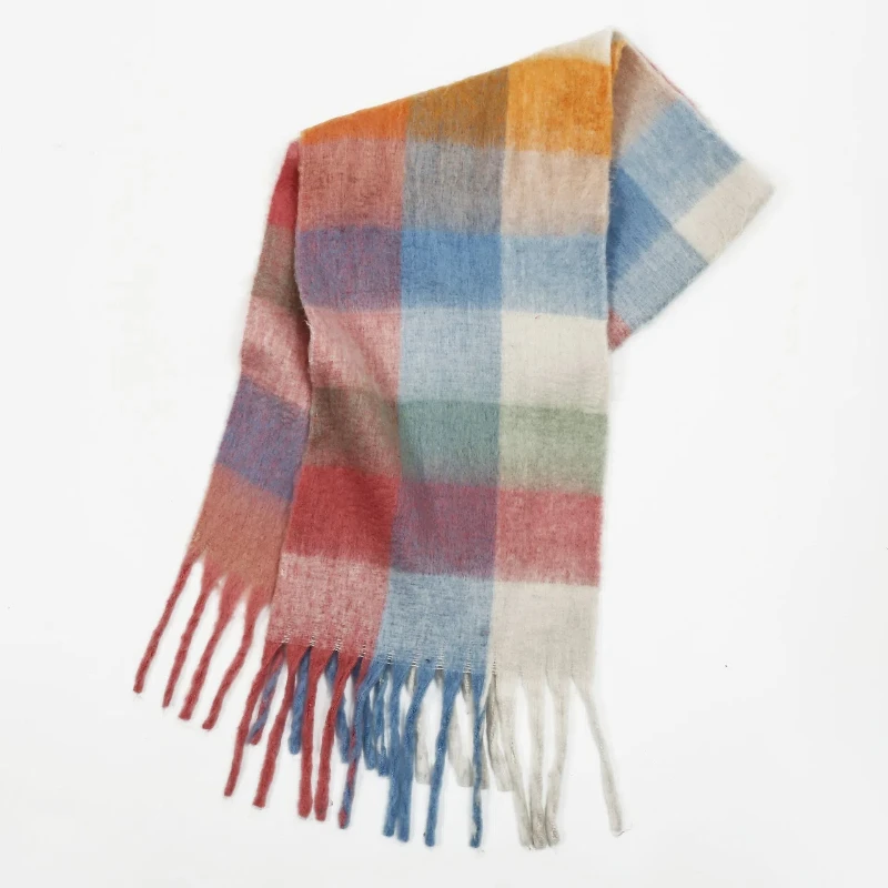 

Winter Thick Warm Scarf Women Cashmere Shawl and Wraps Pashmina Neckerchief Classic Plaid Fringed Tassels Long Scarf For Autumn