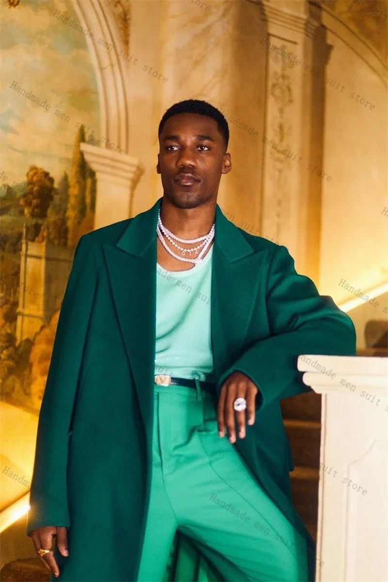 Abito lungo invernale da uomo 1 pezzo Blazer Cappotto da smoking da sposa in lana cashmere Cappotto da ufficio formale caldo spesso personalizzato