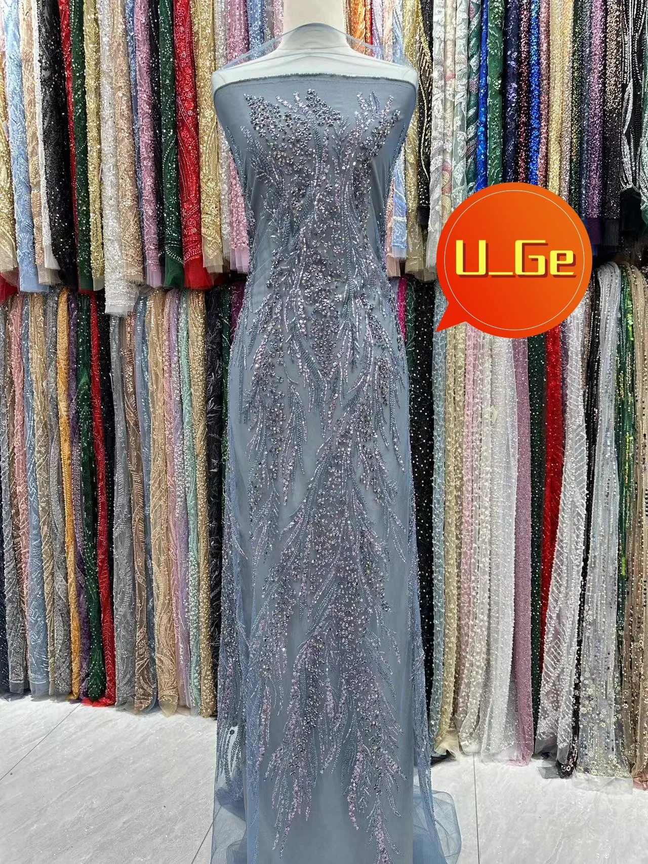 2024 Latest Best Quality Luxury Elegante Beade Tube Lace with Nice Stones Fabrice For Wedding Party Dress U_GE5298