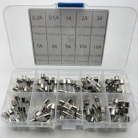 100pcs 5x20mm Quick Blow Glass Tube Fuse Assorted Kit Amp 0.2A 0.5A 1A 2A 3A 5A 8A 10A 15A 20A 250V with Storage Box