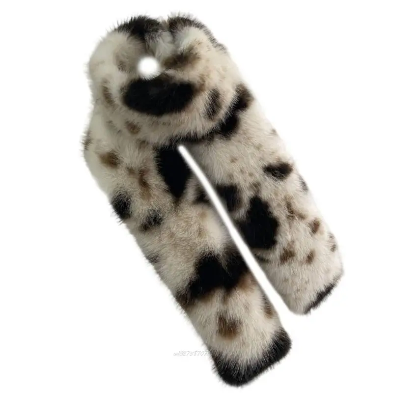 X5XA 세련된 겨울 표범 스카프 부드럽고 편안한 목도리 추운 날씨 필수