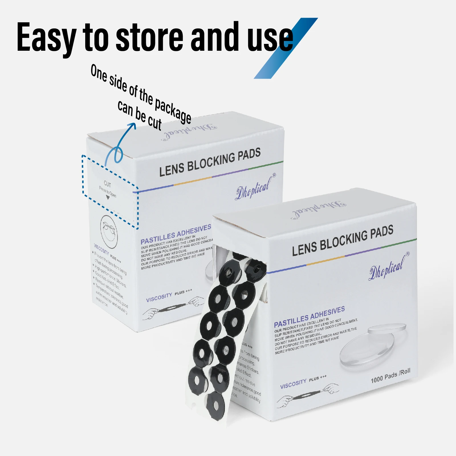 Linsenschutzpads, hohe Viskosität und hohe Zähigkeit, 1000 Stück/Box, geeignet für superhydrophob beschichtete Linsen – Detail 3