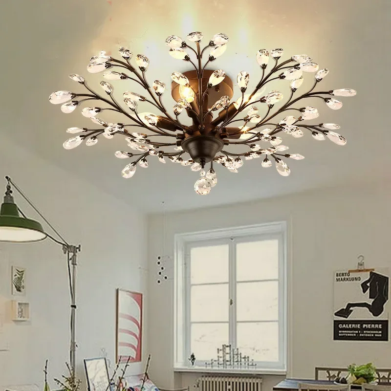 

K9 Crystal Ceiling Lights Retro Lamp Vintage Light For Coffee Bar Restaurant Lighting luminaria teto pendente