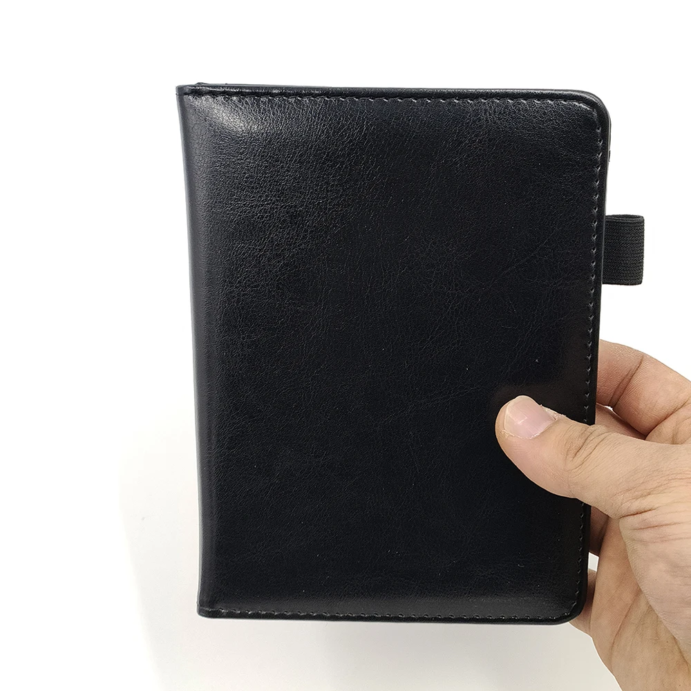 High Quality PU Leather Note Book Black A6 Portable Notepad Notebook With Pen 30 Sheets Sticky Notes Can Replaceable