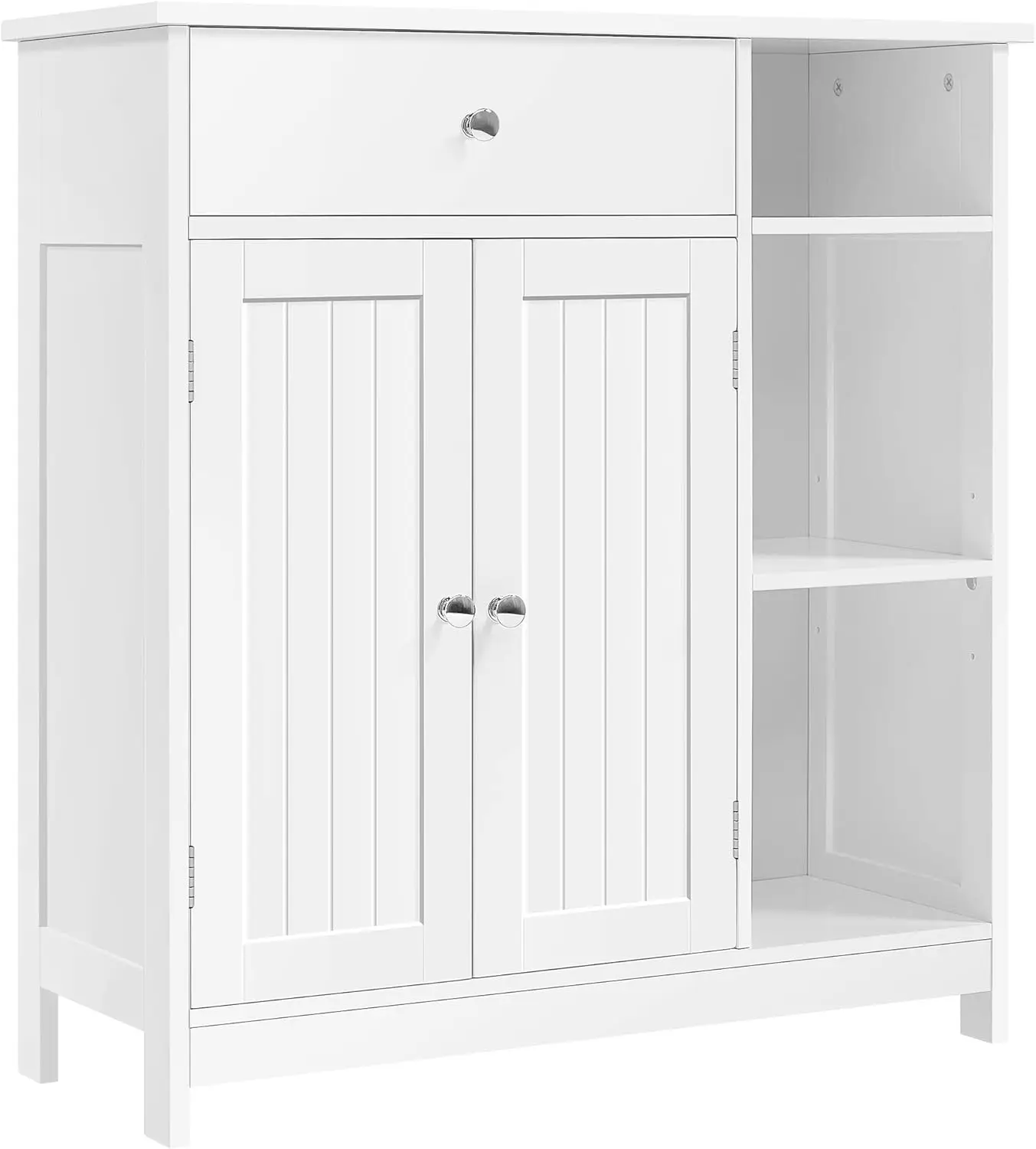 

Bathroom Floor Cabinet, Kitchen Freestanding Storage Organizer, Large Side Cabinet with Doors, Drawer & Adjustable Shelves f