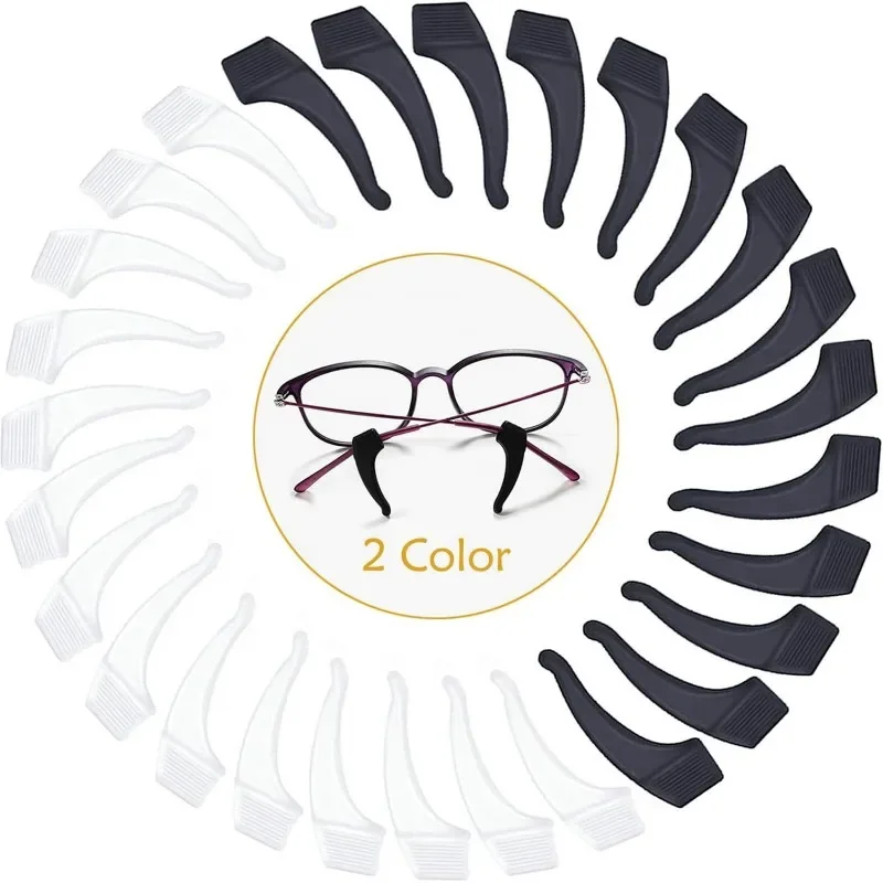 2/40pcs Silicone Ear Hook Anti-slip Glasses Leg Ear Sleeve Bracket Fastener Sunglasses Accessories Grip Anti-fall Eyewear Holder