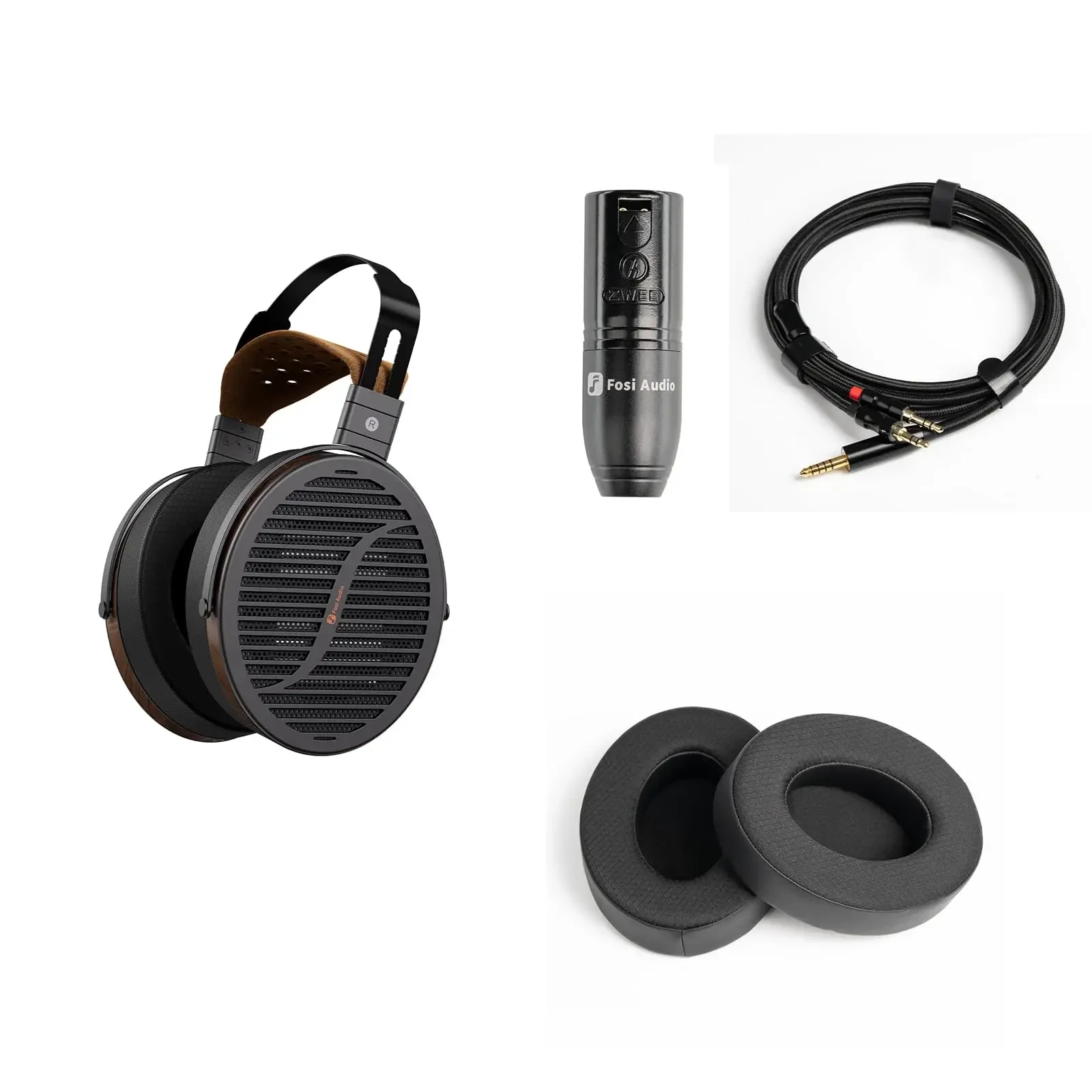 

Планарные магнитные наушники FosiAudio i5 с открытой спиной и сверхбольшой диафрагмой 97 мм, двойной кабель от 3,5 мм до 4,4 мм, адаптер от 4,4 мм до XLR