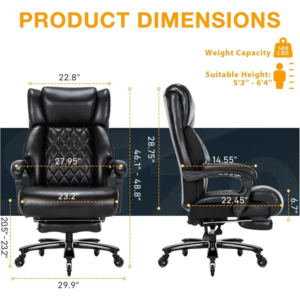 Big and Tall Office Chair for Heavy People, High Back Recline Wide Office Chair, Heavy Duty Executive Office Chair Comfortable