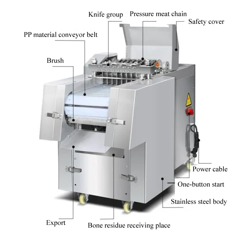 Commercial Frozen Duck Beef Pork Cube Cutter Big Meat Dice Cutting Machine Meat Cube Dicer Electric Bone Chicken Dicing Maker