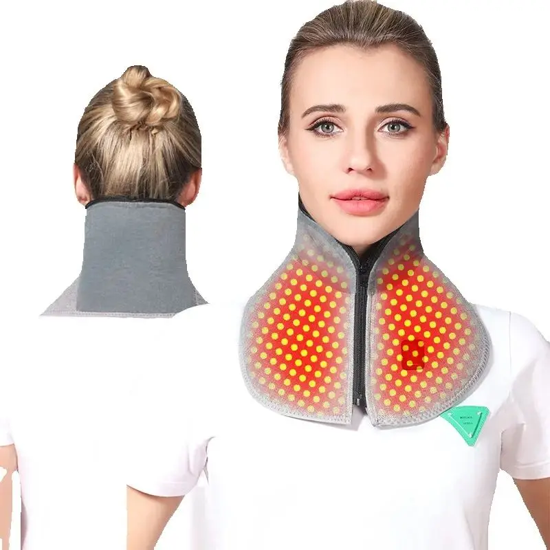 

Терапия красным светом, бандаж для шеи, снимает боль в шее и усталость, зимняя уличная грелка для шеи, портативная, легко носить с собой, с подогревом, тепло