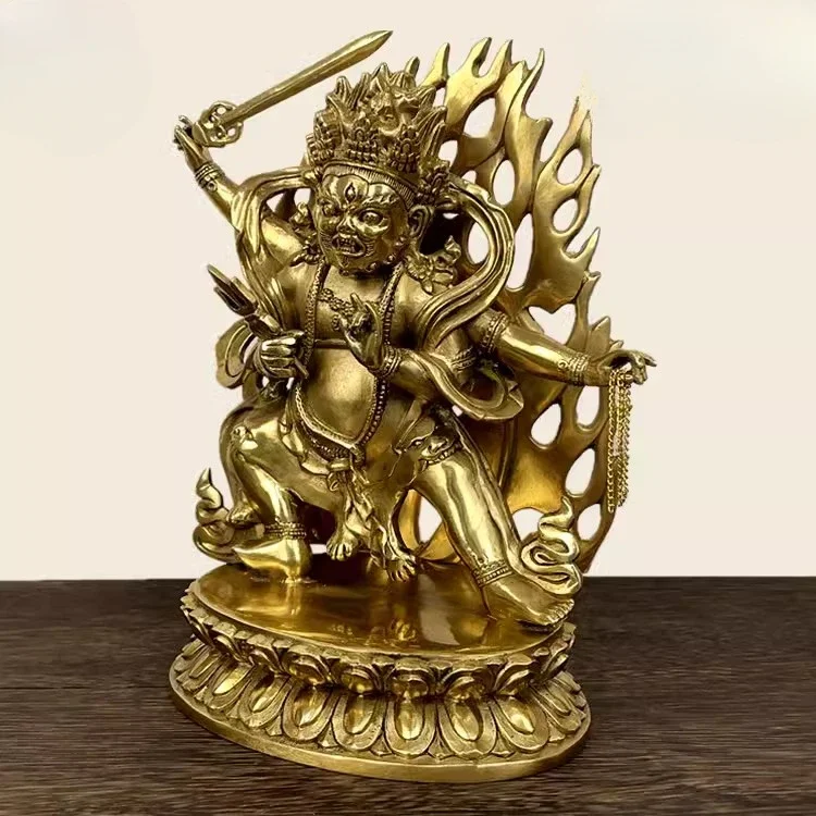 Tantric Buddha Statue Brass Four Arms Mahakala Mahagala Buddha Statue