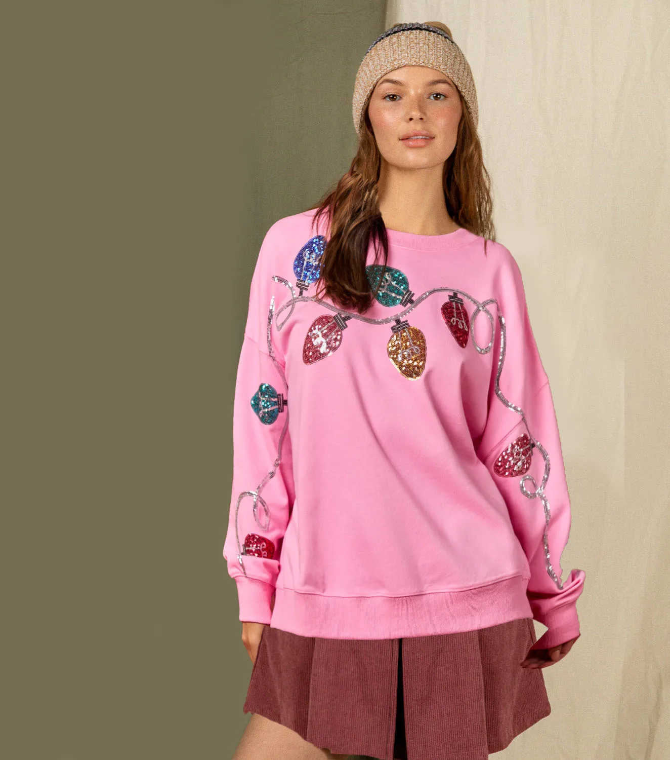 BKLD New Autumn And Winter Women Clothing Christmas Party Wear Fashion Sequined Decoration Round Neck Pullover Sweatshirts