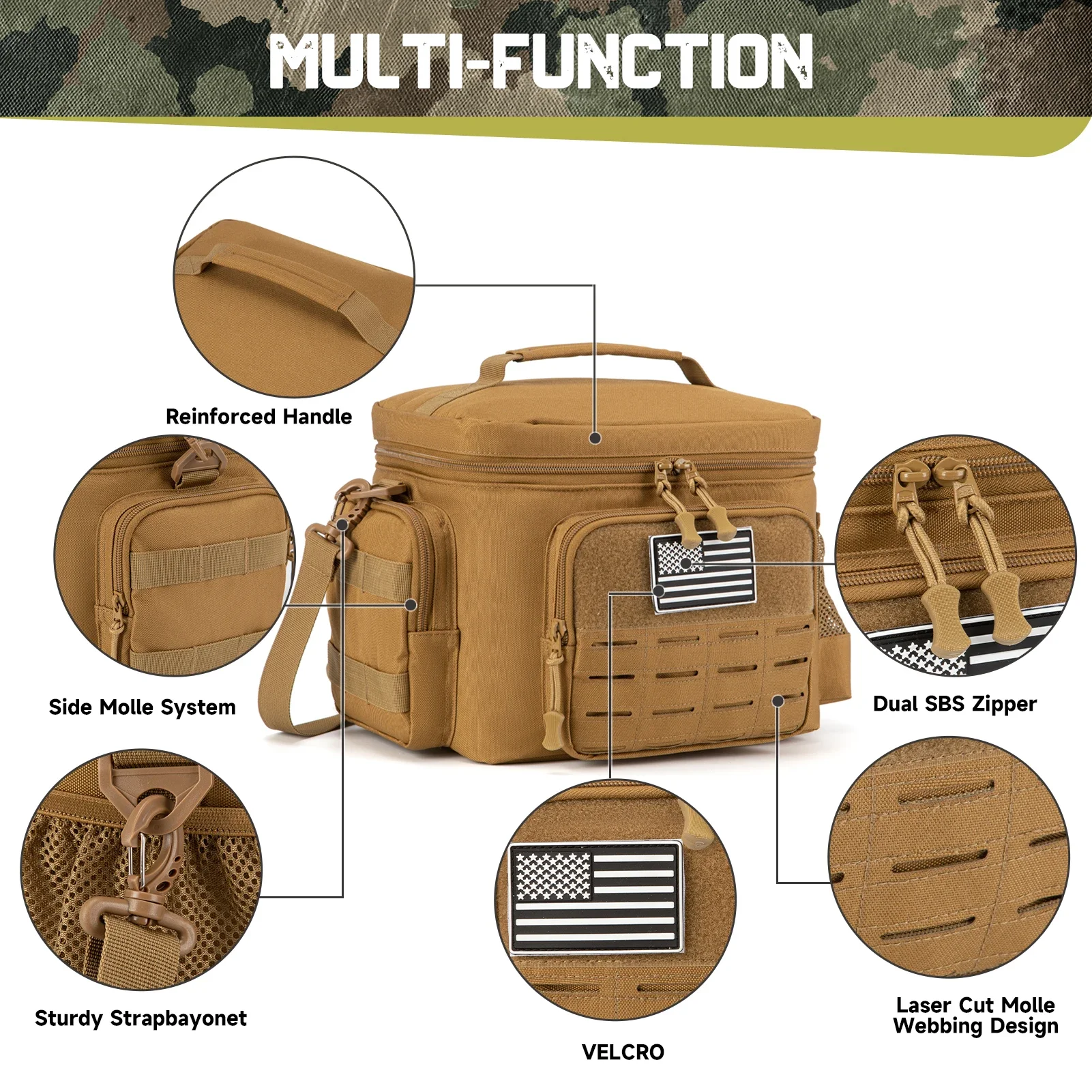 Tactical Thermal Cooler Bag picnic cooler box camping lunch bag Outdoor Heavy Duty Lunch Boxs cooler backpack camping storage