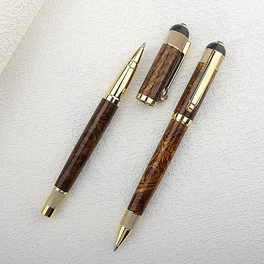 Green Ice Flower Roller Ball Pen for High-end Retro Exquisite Business School Writing Metal Ballpoint Pen Office Supplies