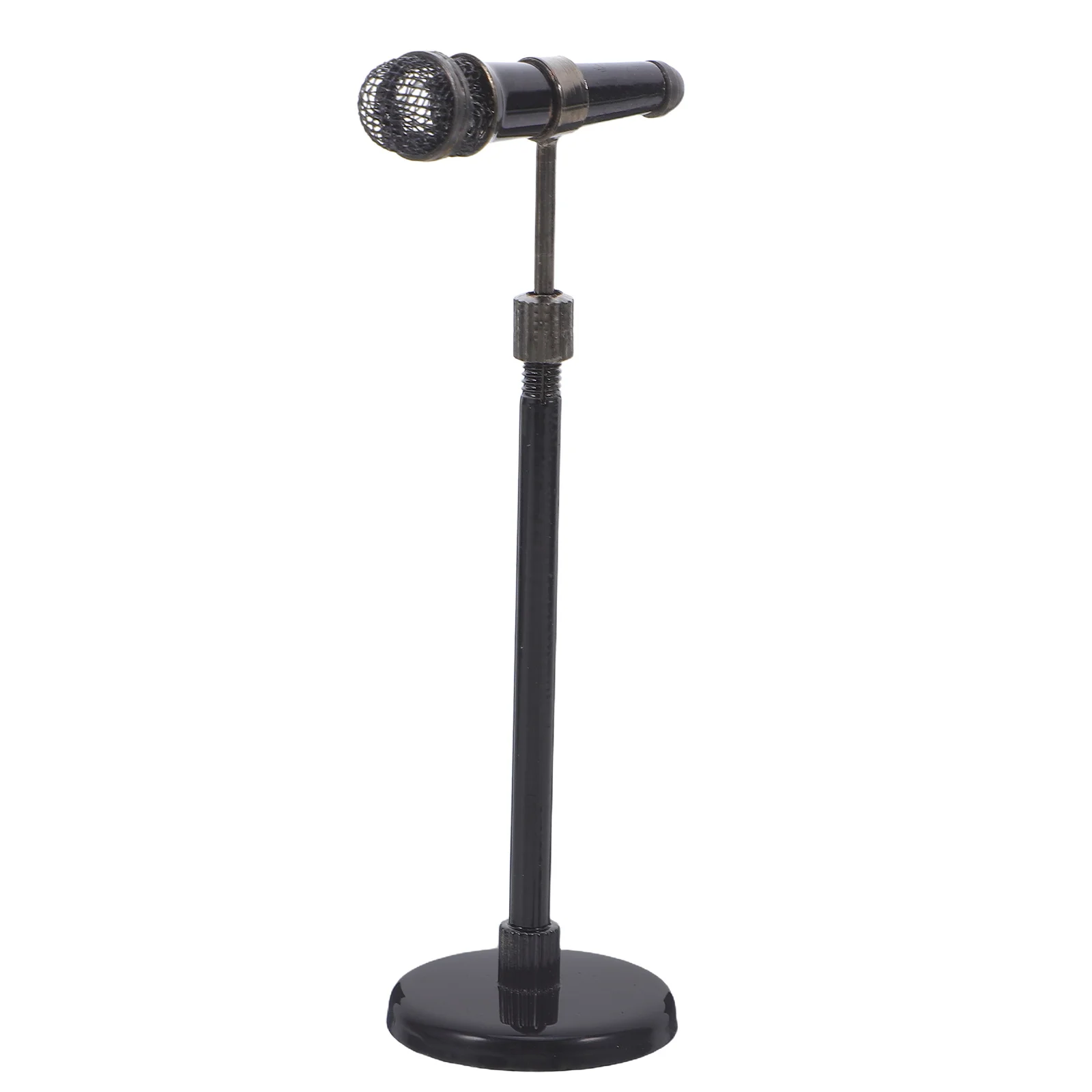 ميكروفون مصغر على الطراز القديم، ميكروفون معدني مقلد لديكور بيت الدمى للأطفال، هدايا حفلات الموسيقى