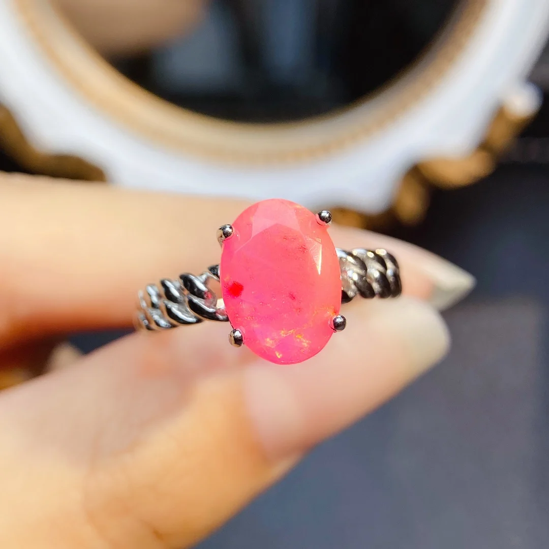 925 Silver Pink Opal Ring Opal Engagement RingWedding Ring Bridal Ring October Birthstone For Women Promise Anniversary Gift
