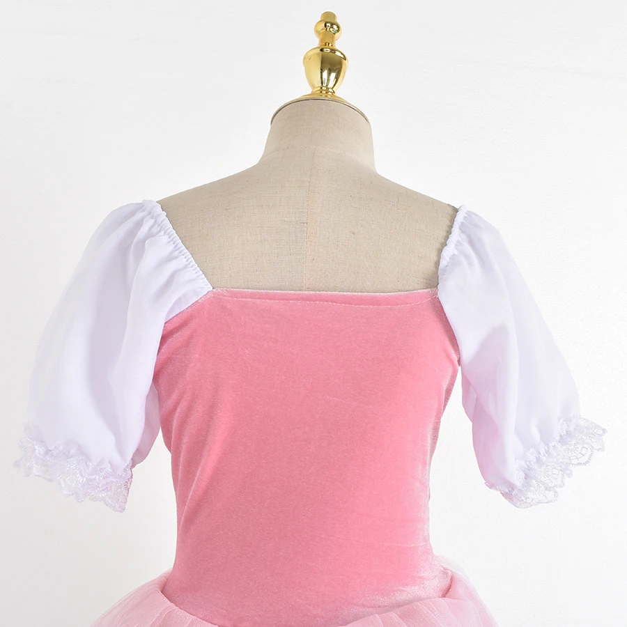 جديد رومانسي توتو جيزيل أزياء الباليه الفتيات الطفل Velet فستان طويل تول تزلج راقصة الباليه فستان نفخة الأكمام فستان جوقة