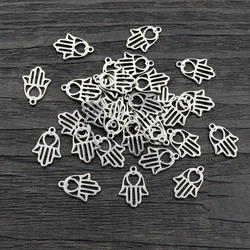 30pcs 12x8mm No Fade 316 Stainless Steel Hand Small Charms Pendant for DIY Necklace Bracelet Craft Jewelry Making Findings