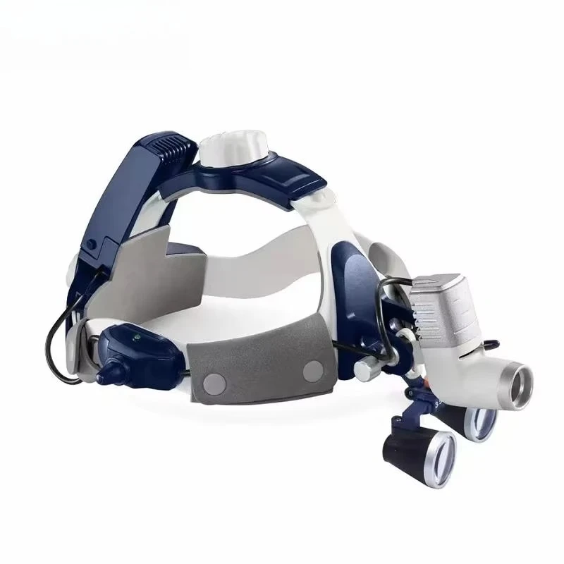 Dental Loupe Headlight System 5W LED Metal Frame Dual Battery Surgical Magnifier 4.0X 5.0X 6.0X CE Certified 1 Year