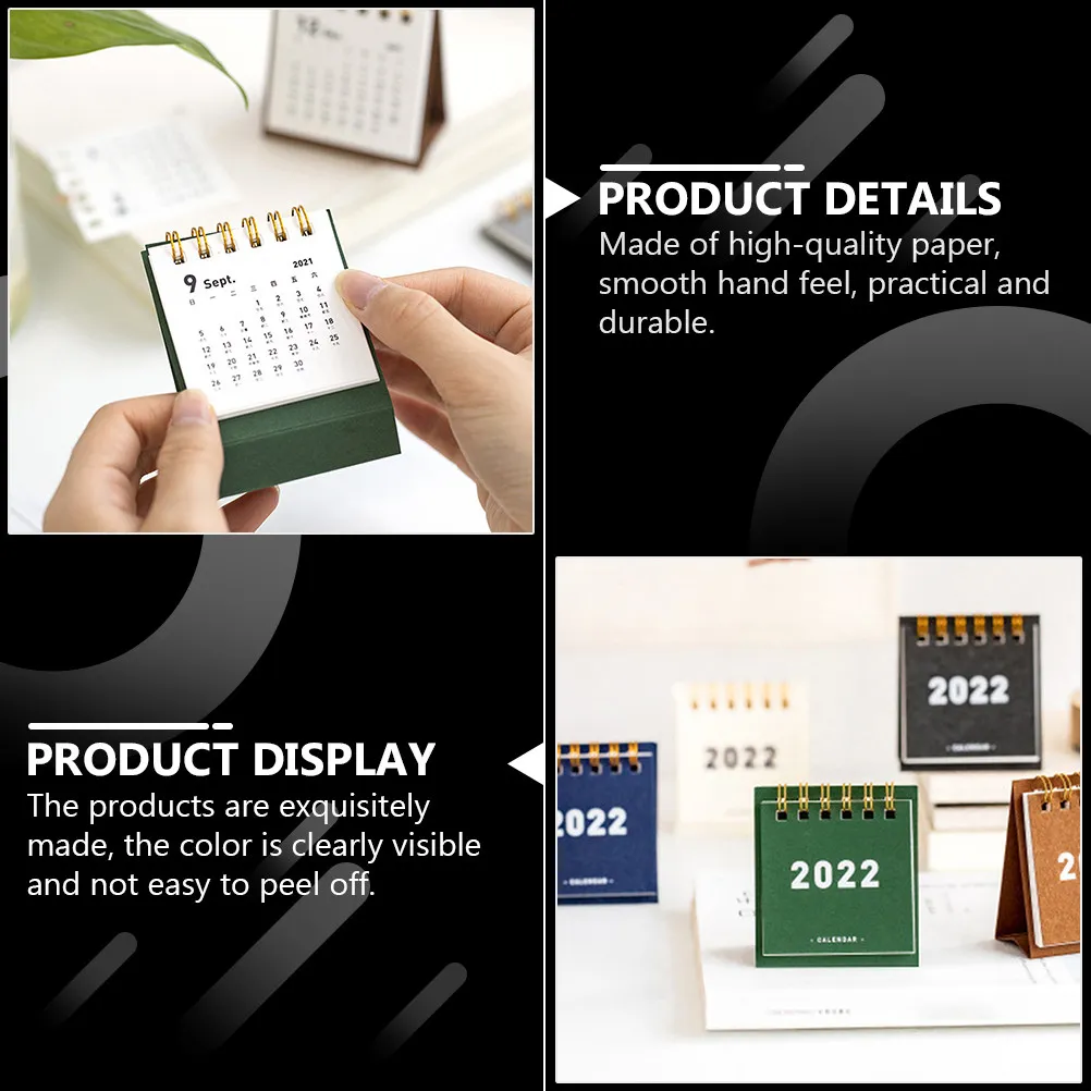 4Pcs 2023 Desk Calendar Mini Simple Portable Decorative Table Calendar Home Office Daily Organizer Time Management Tool